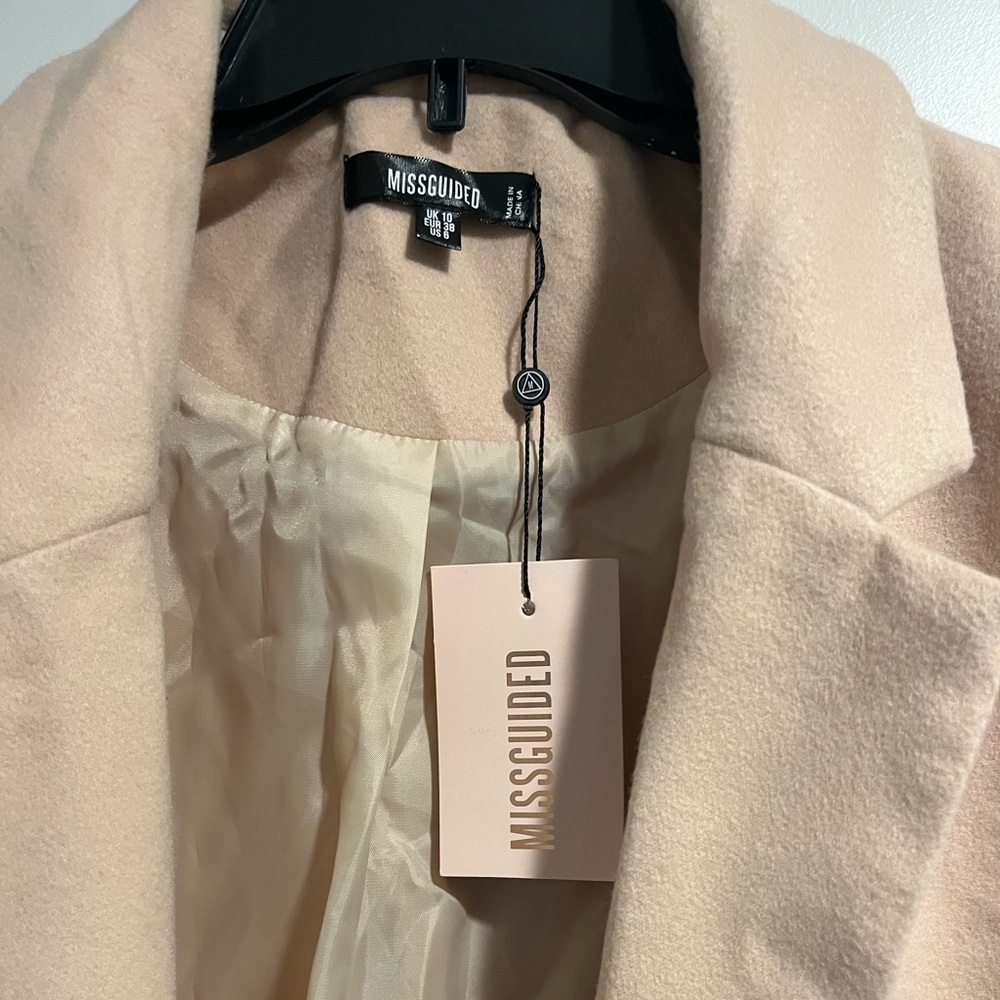 NWT Missguided Oversized Jacket for Women Tan color Size 6 - Picture 9 of 9